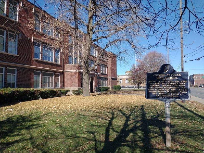 Crispus Attucks High School Marker image. Click for full size.