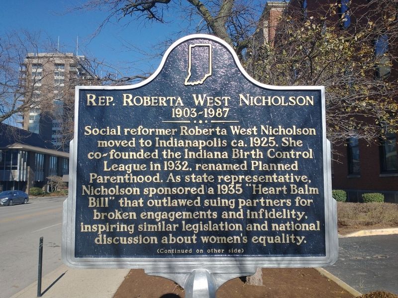 Rep. Roberta West Nicholson Marker (Front) image. Click for full size.