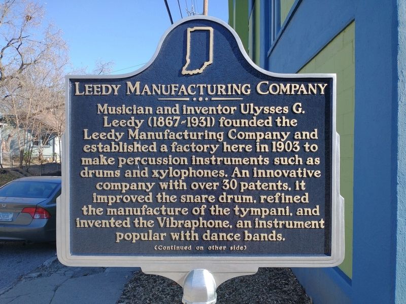 Leedy Manufacturing Company Marker (Front) image. Click for full size.