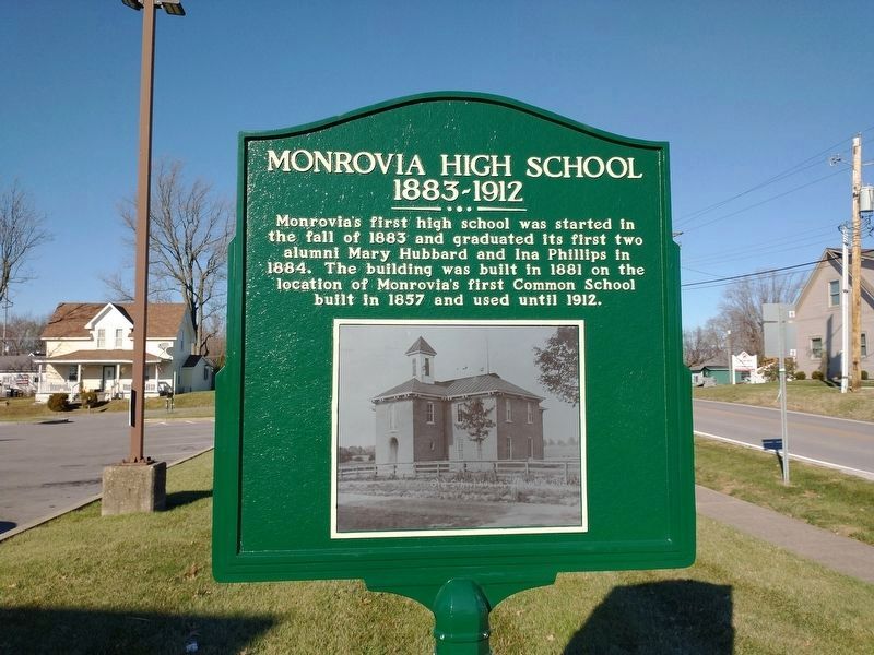 Monrovia High School Marker (Front) image. Click for full size.