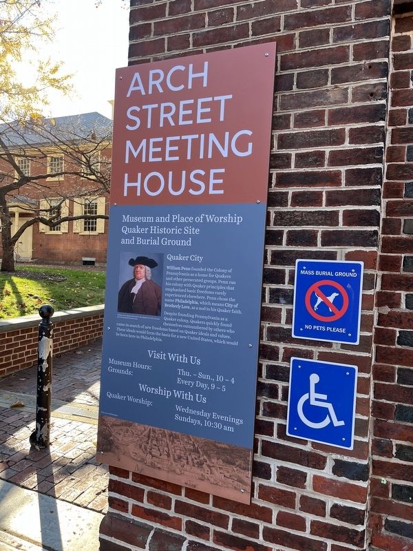 Arch Street Meeting House Marker. Click for full size. Arch Street Meeting House Marker image. Click for full size.