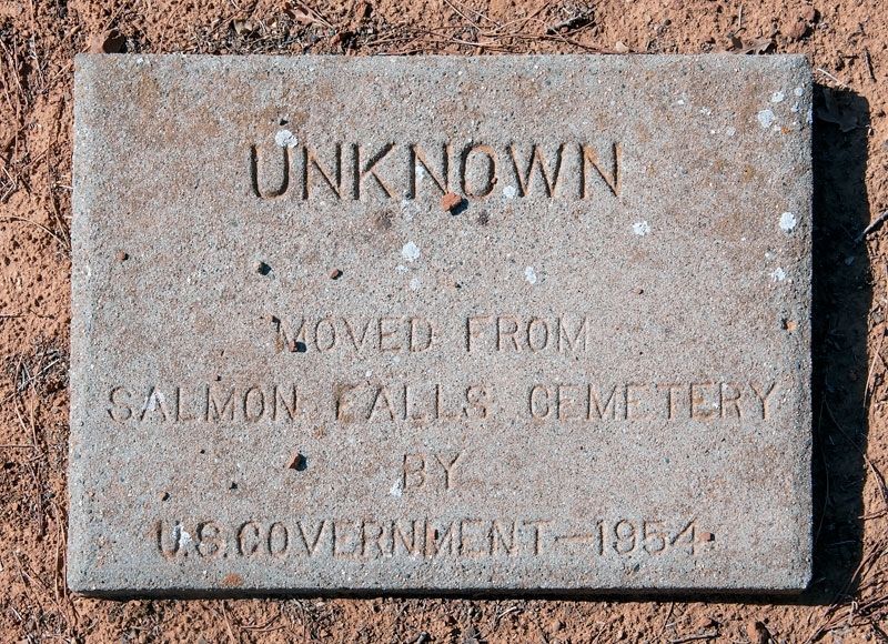 Salmon Falls Grave Marker. Click for full size. Salmon Falls Grave Marker image. Click for full size.