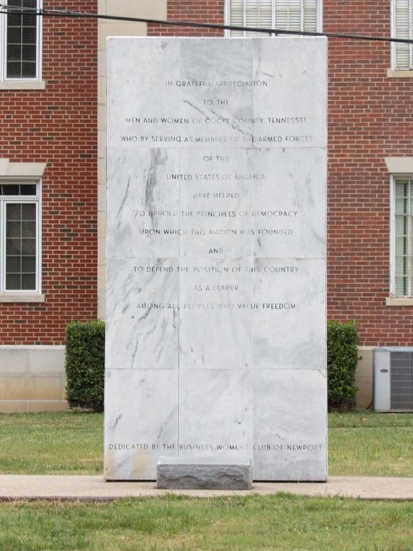 Cocke County Veterans Monument Marker image. Click for full size.