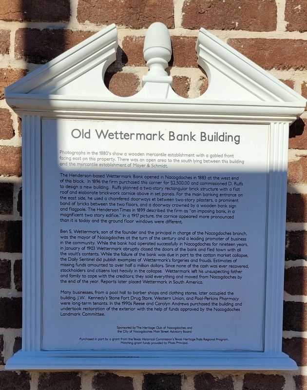 Old Wettermark Bank Building Marker. Click for full size. Old Wettermark Bank Building Marker image. Click for full size.