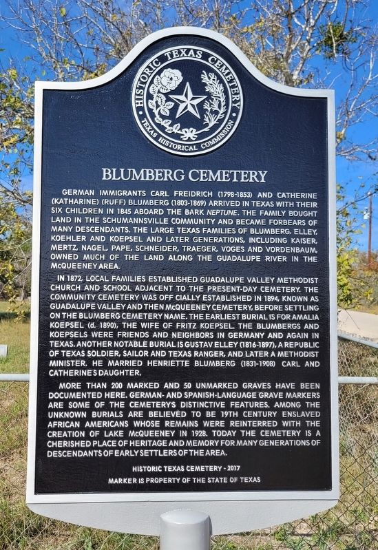 Blumberg Cemetery Marker image. Click for full size.
