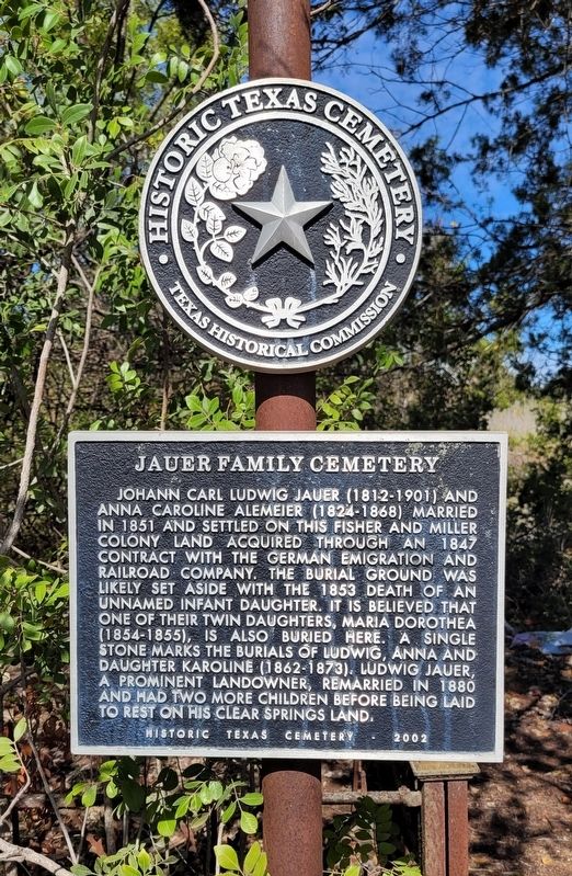 Jauer Family Cemetery Marker image. Click for full size.