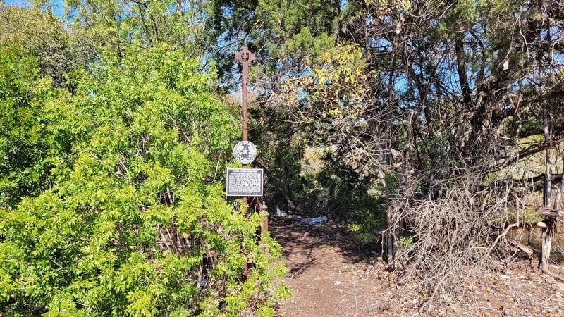 The view of the Jauer Family Cemetery and Marker from the end of the subdivision sidewalk. Click for full size. The view of the Jauer Family Cemetery and Marker from the end of the subdivision sidewalk image. Click for full size.