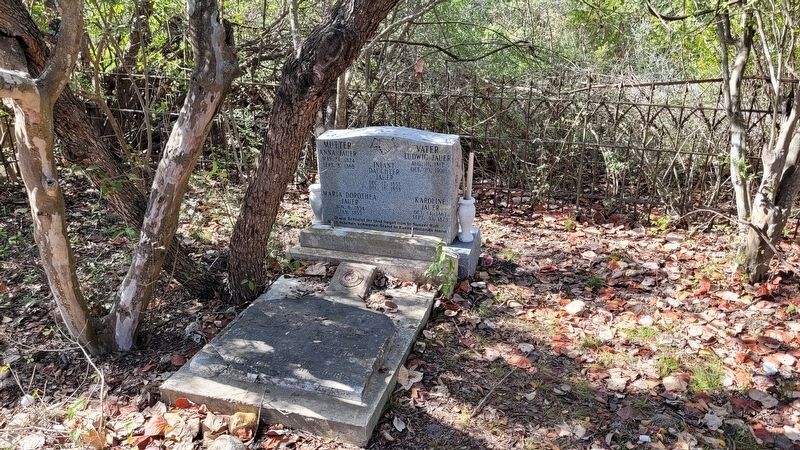 The single gravestone of the Jauer Family in the small cemetery. Click for full size. The single gravestone of the Jauer Family in the small cemetery image. Click for full size.