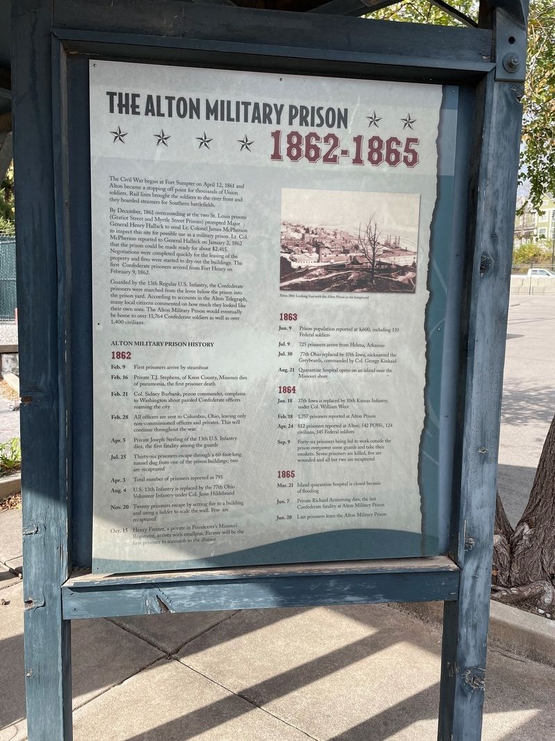 The Alton Military Prison Marker image. Click for full size.