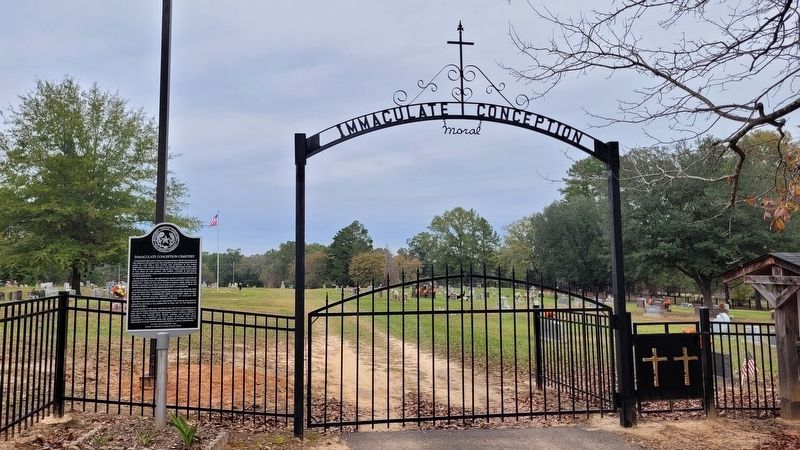 The Immaculate Conception Cemetery and Marker. Click for full size. The Immaculate Conception Cemetery and Marker image. Click for full size.