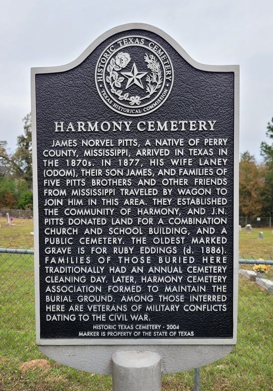 Harmony Cemetery Marker image. Click for full size.