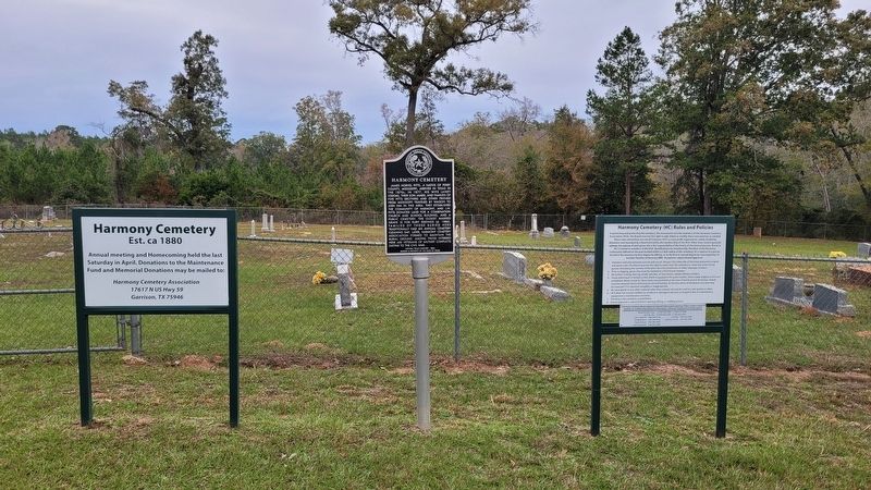 The Harmony Cemetery and Marker image. Click for full size.
