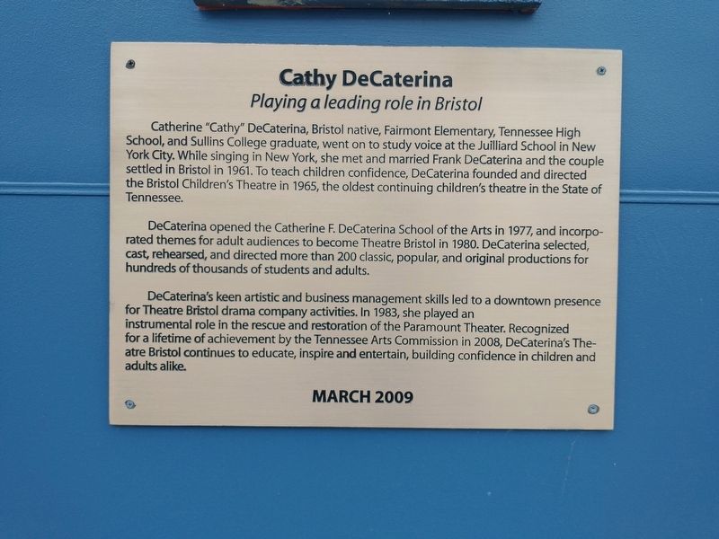 Cathy DeCaterina Marker. Click for full size. Cathy DeCaterina Marker image. Click for full size.