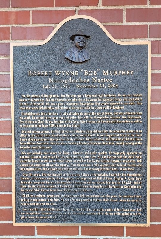 Robert Wynne "Bob" Murphey Marker image. Click for full size.