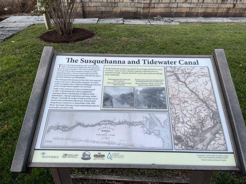 The Susquehanna and Tidewater Canal Marker image. Click for full size.