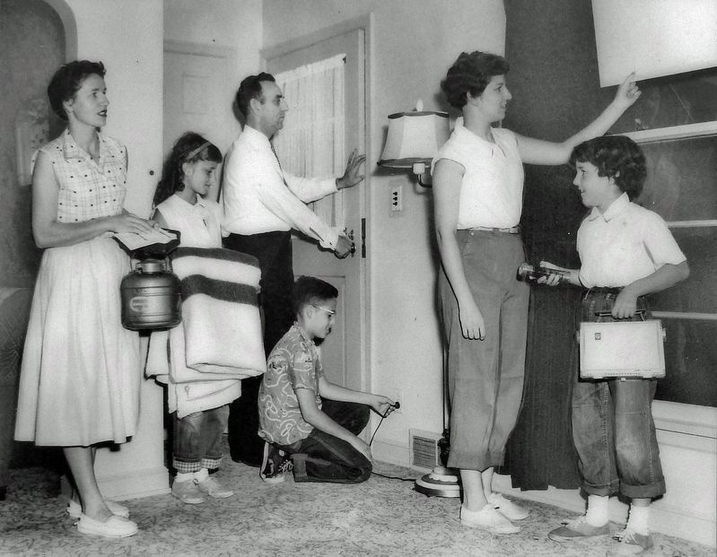 Marker detail: Family civil defense drills in the 1950s image. Click for full size.
