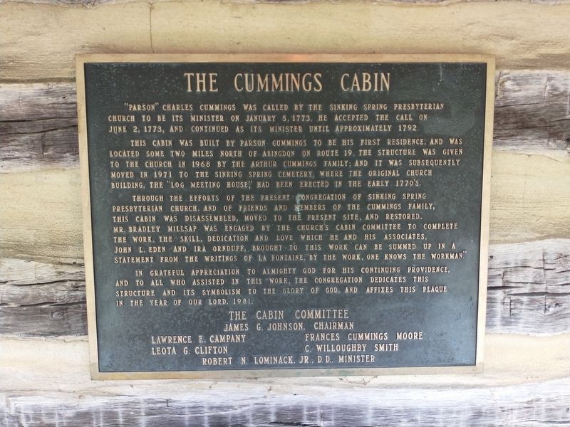 The Cummings Cabin Marker image. Click for full size.