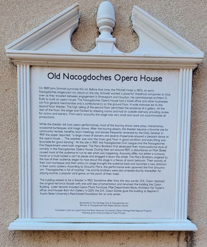 Old Nacogdoches Opera House Marker image. Click for full size.