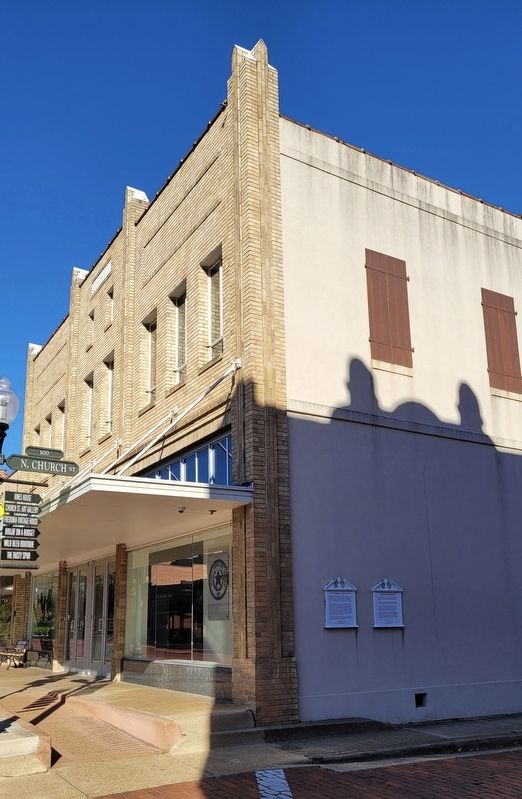 The Old Nacogdoches Opera House and Marker (left marker) image. Click for full size.