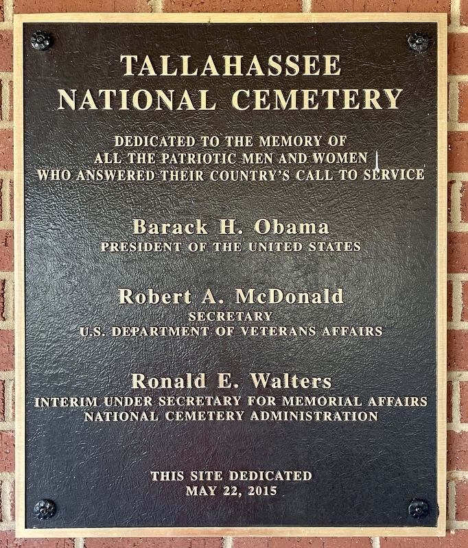 Tallahassee National Cemetery Marker image. Click for full size.