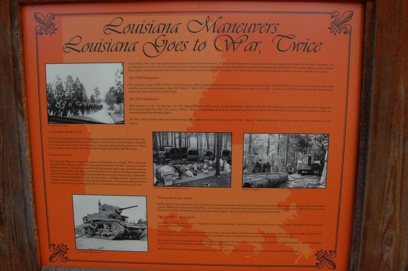 Louisiana Maneuvers Louisiana Goes to War, Twice Marker image. Click for full size.