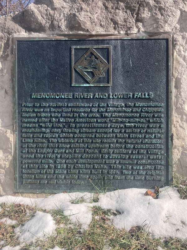 Menomonee River and Lower Falls Marker image. Click for full size.