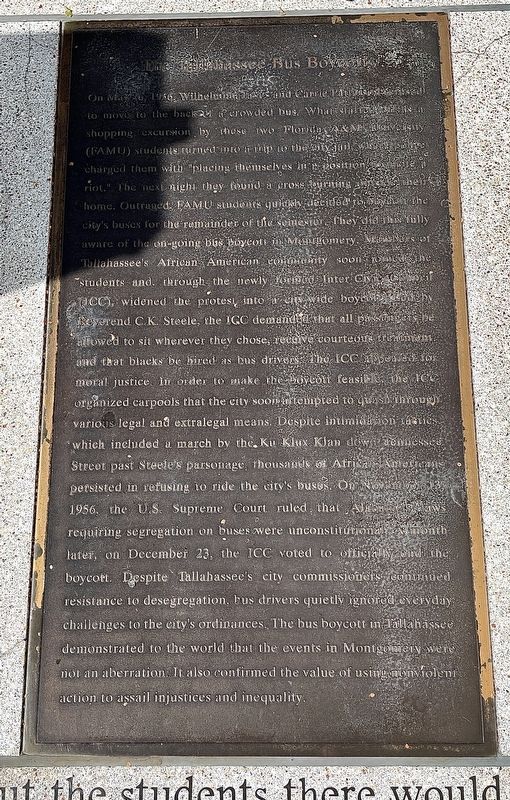 Tallahassee Bus Boycott Marker image. Click for full size.