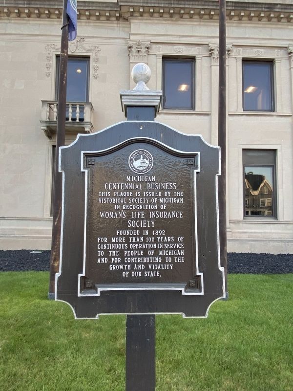 Woman's Life Insurance Society Marker image. Click for full size.