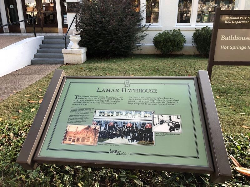 Lamar Bathhouse Marker. Click for full size. Lamar Bathhouse Marker image. Click for full size.