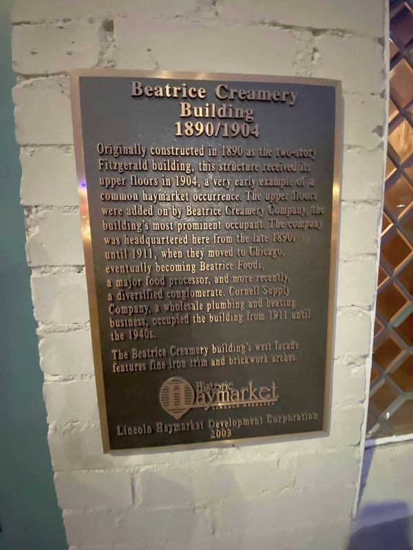 Beatrice Creamery Building Marker image. Click for full size.