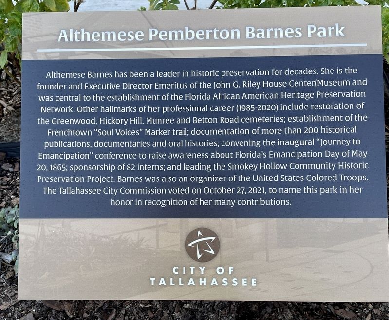 Althemese Pemberton Barnes Marker. Click for full size. Althemese Pemberton Barnes Marker image. Click for full size.