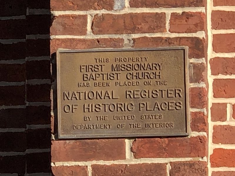 First Missionary Baptist Church Marker image. Click for full size.