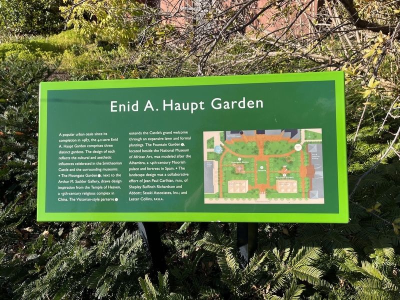 Enid A. Haupt Garden Marker. Click for full size. Enid A. Haupt Garden Marker image. Click for full size.