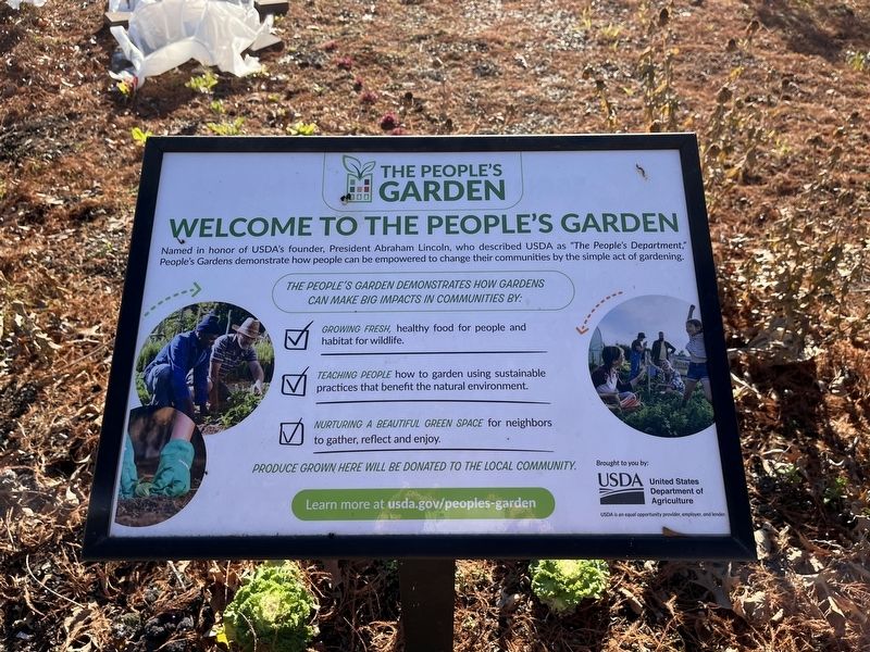 Welcome to the People's Garden Marker. Click for full size. Welcome to the People's Garden Marker image. Click for full size.