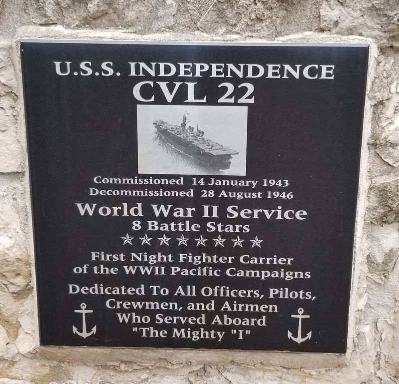 U.S.S. Independence Marker image. Click for full size.