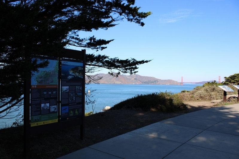 Lands End Markers and Golden Gate Bridge image. Click for full size.