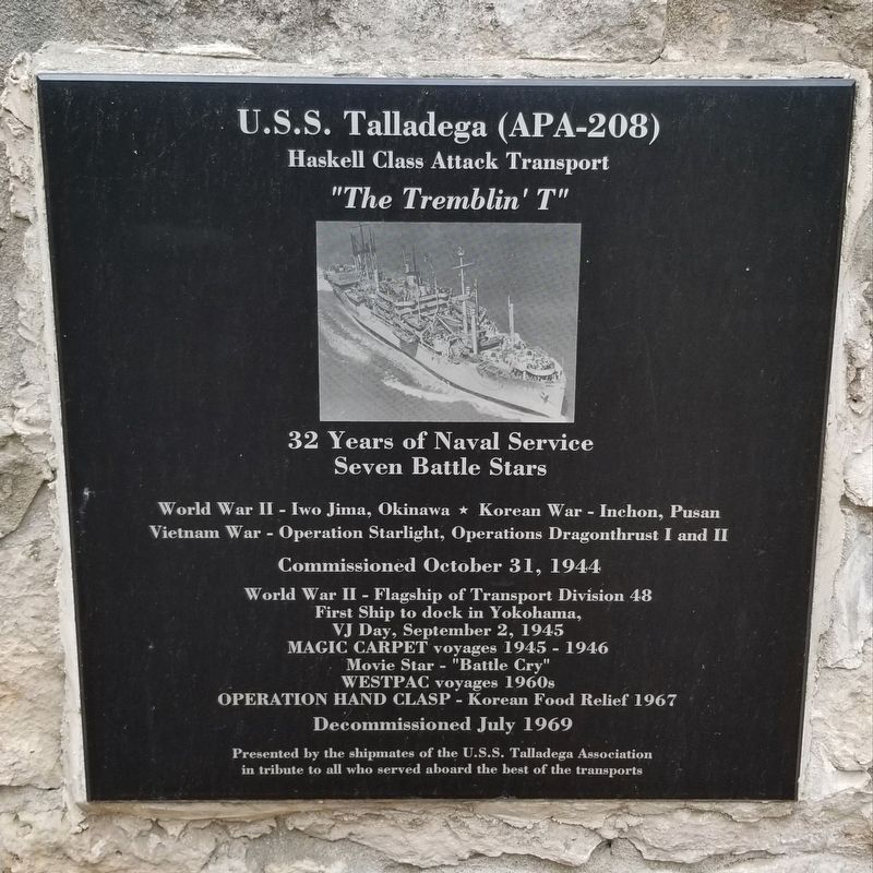 U.S.S. Talladega (APA-208) Marker image. Click for full size.