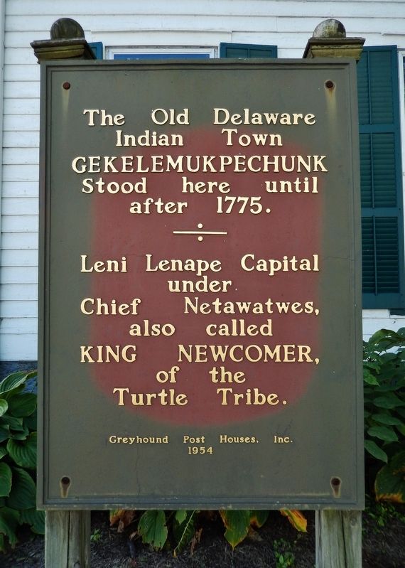 The Old Delaware Indian Town GEKELEMUKPECHUNK Marker image. Click for full size.