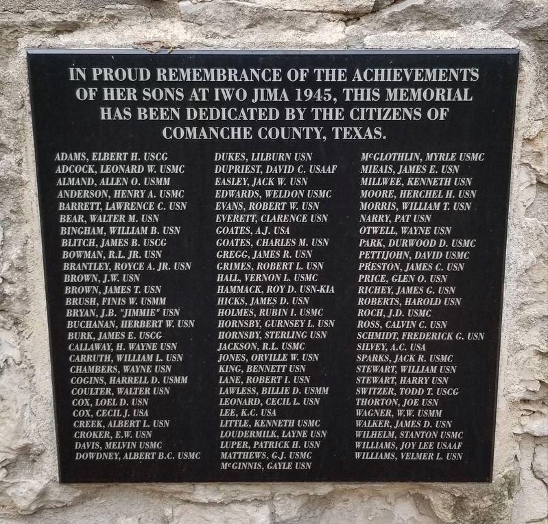 Comanche County Iwo Jima Memorial image. Click for full size.