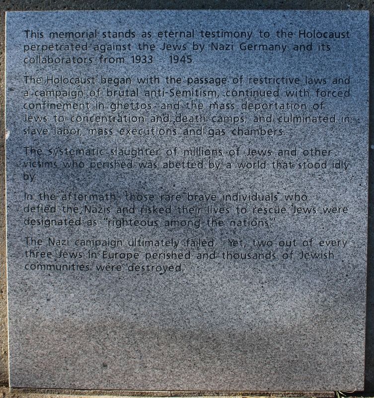 "The Holocaust" Marker image. Click for full size.