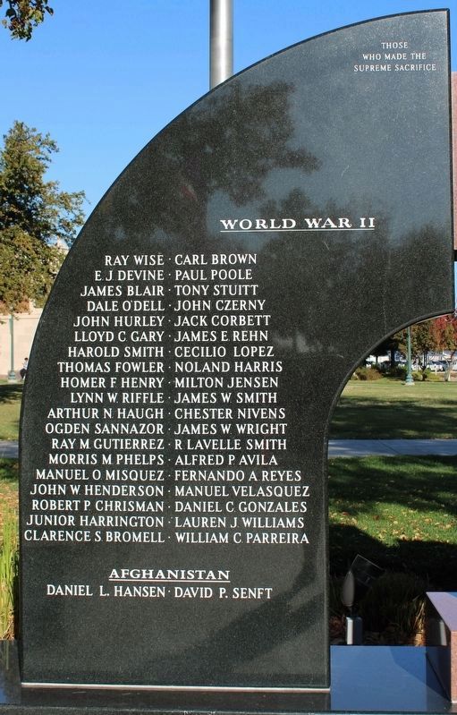 Tracy War Memorial. Click for full size. Tracy War Memorial image. Click for full size.