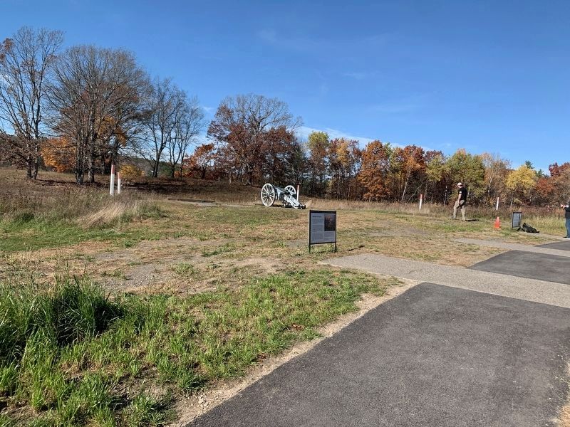 Moment of Victory and A Fortified Camp Markers Seen From Trail image. Click for full size.