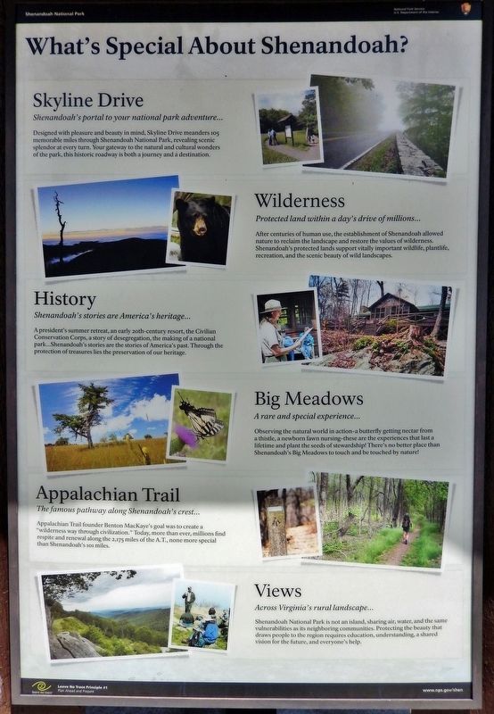 What's Special about Shenandoah? Marker image. Click for full size.
