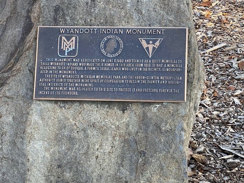 Wyandott Indian Monument Marker image. Click for full size.