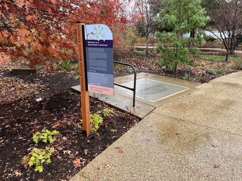 Welcome to a Sustainable Landscape Marker. Click for full size. Welcome to a Sustainable Landscape Marker image. Click for full size.