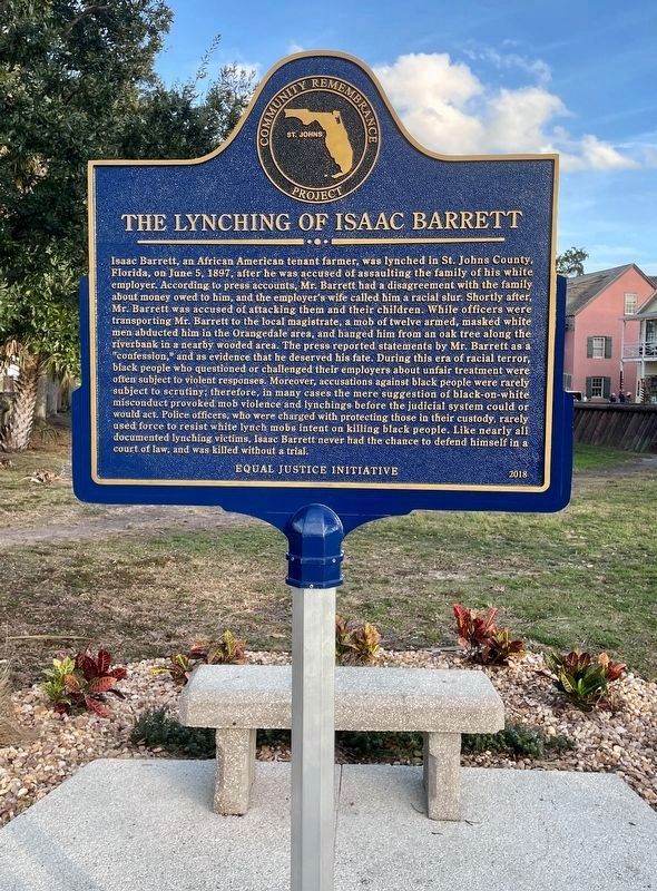 The Lynching of Isaac Barrett side of the marker image. Click for full size.