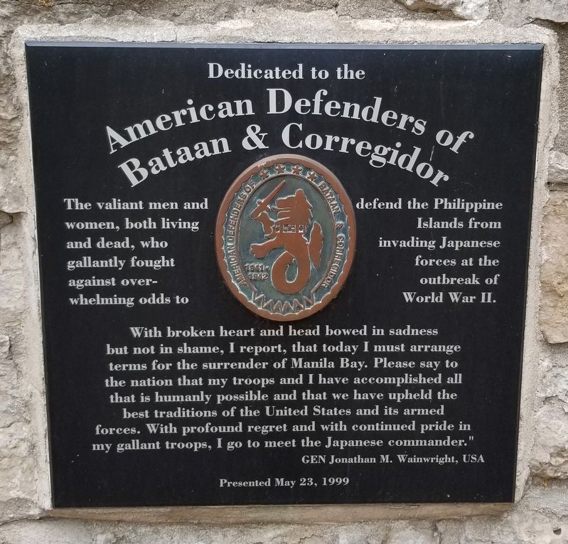 Dedicated to the American Defenders of Bataan & Corregidor Marker image. Click for full size.