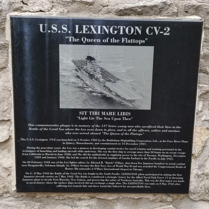 U.S.S. Lexington CV-2 Marker image. Click for full size.
