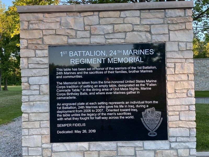 USMC Memorial 1st Batt. 24th Marines Marker image. Click for full size.