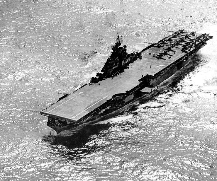 U.S.S. Hancock (CV/CVA-19) during operations in the Philippines area image. Click for full size.